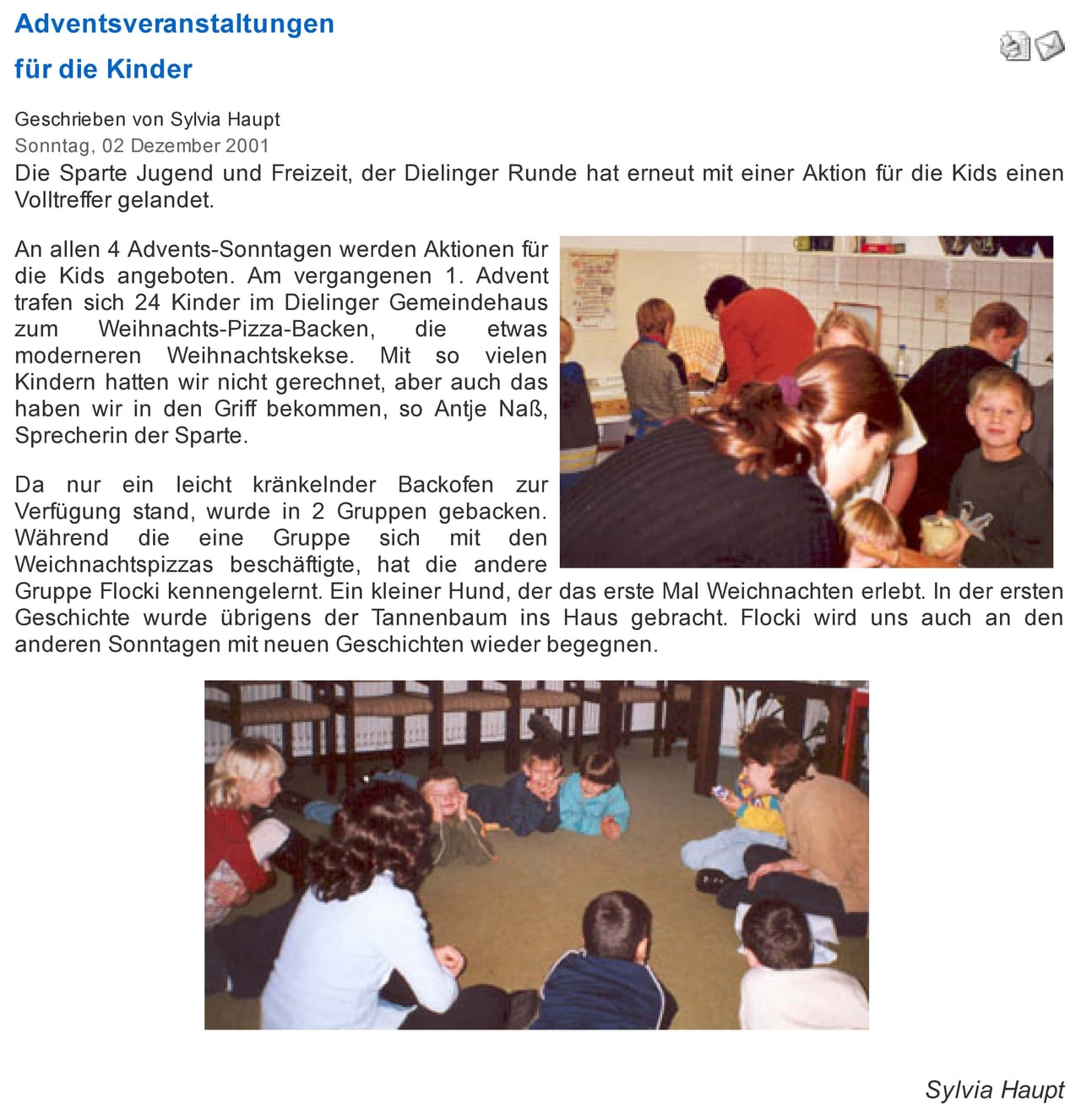 Foto aus Adventsveranstaltung für Kinder · 2001