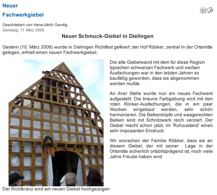 Foto aus Neuer Fachwerkgiebel 2006 · 2006