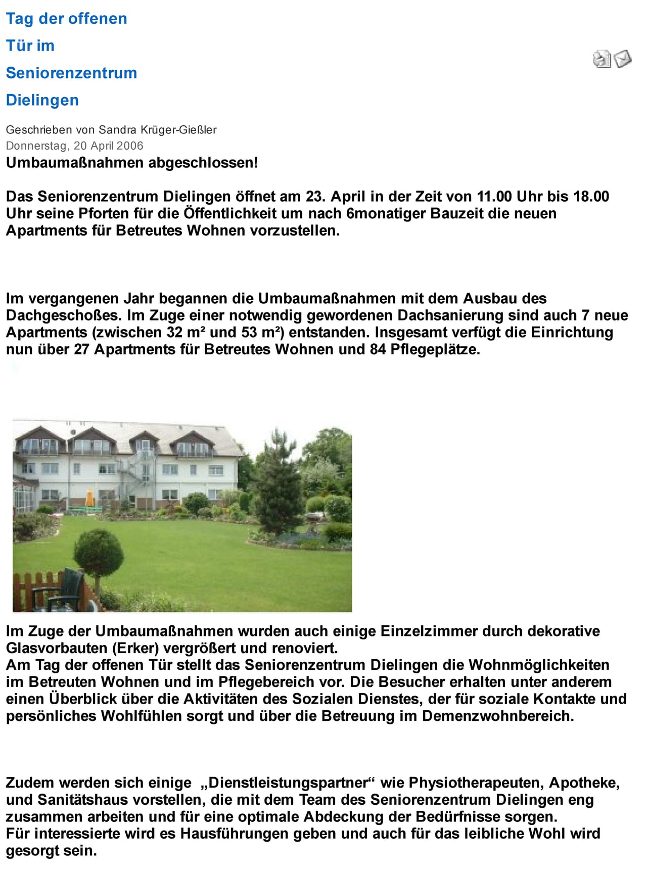 Foto aus Tag der offenen Tür im Seniorenzentrum 2006 · 2006