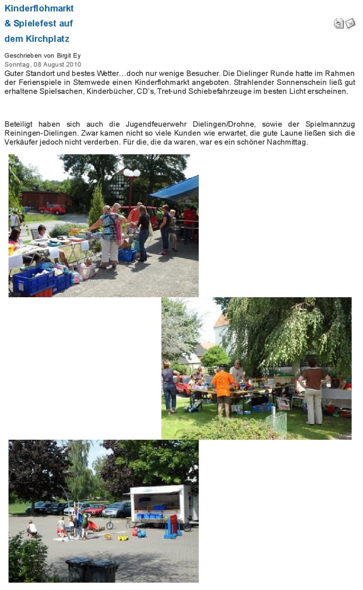 Foto aus Kinderflohmarkt an an der Kirche · 2010