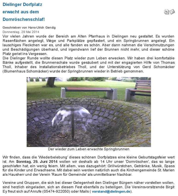 Foto aus Dorfplatz erwacht · 2014