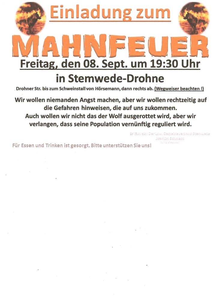 Foto aus Mahnfeuer in Drohne · 2017