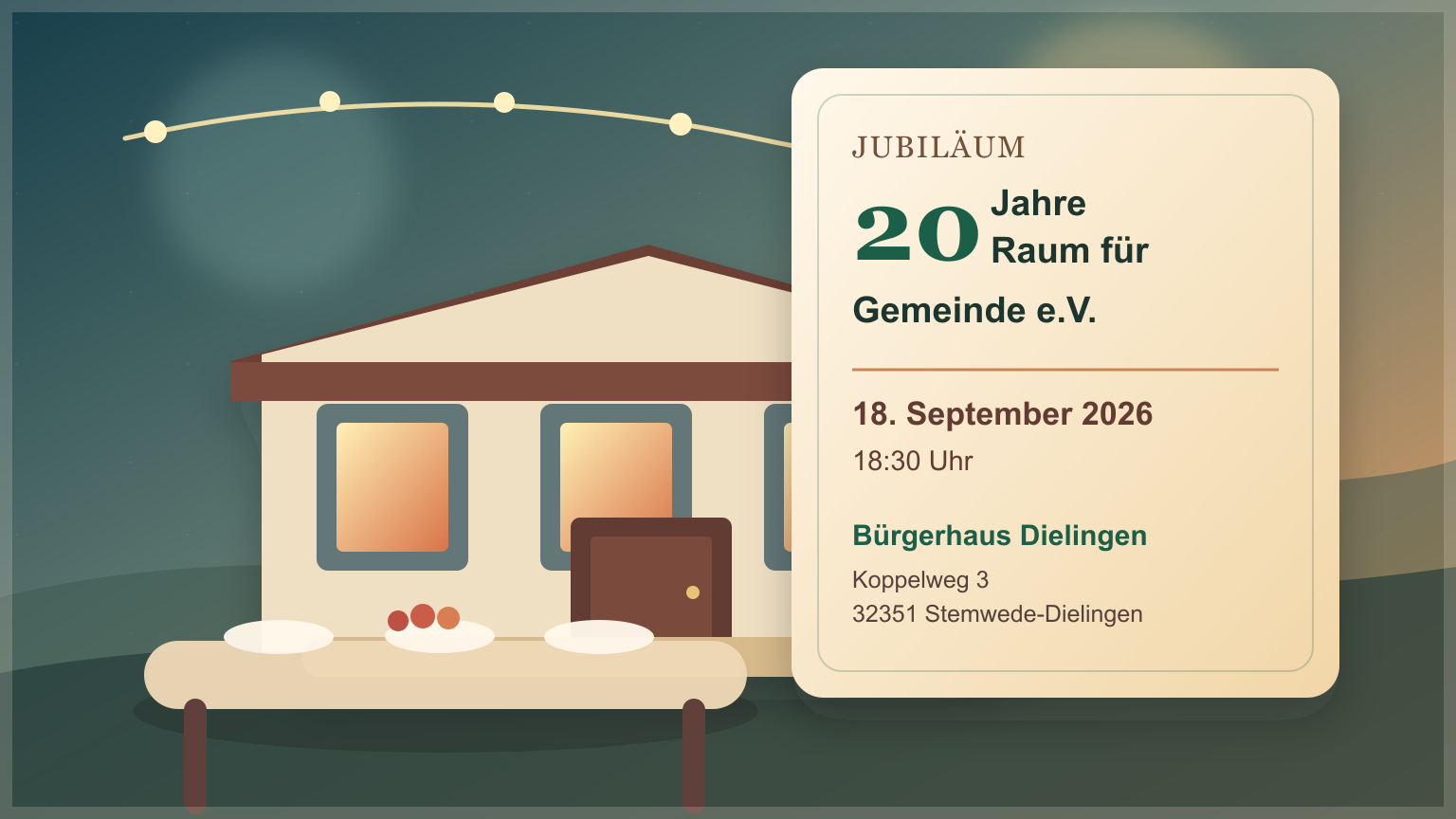 20 Jahre Raum für Gemeinde e.V. im Bürgerhaus Dielingen, Koppelweg 3