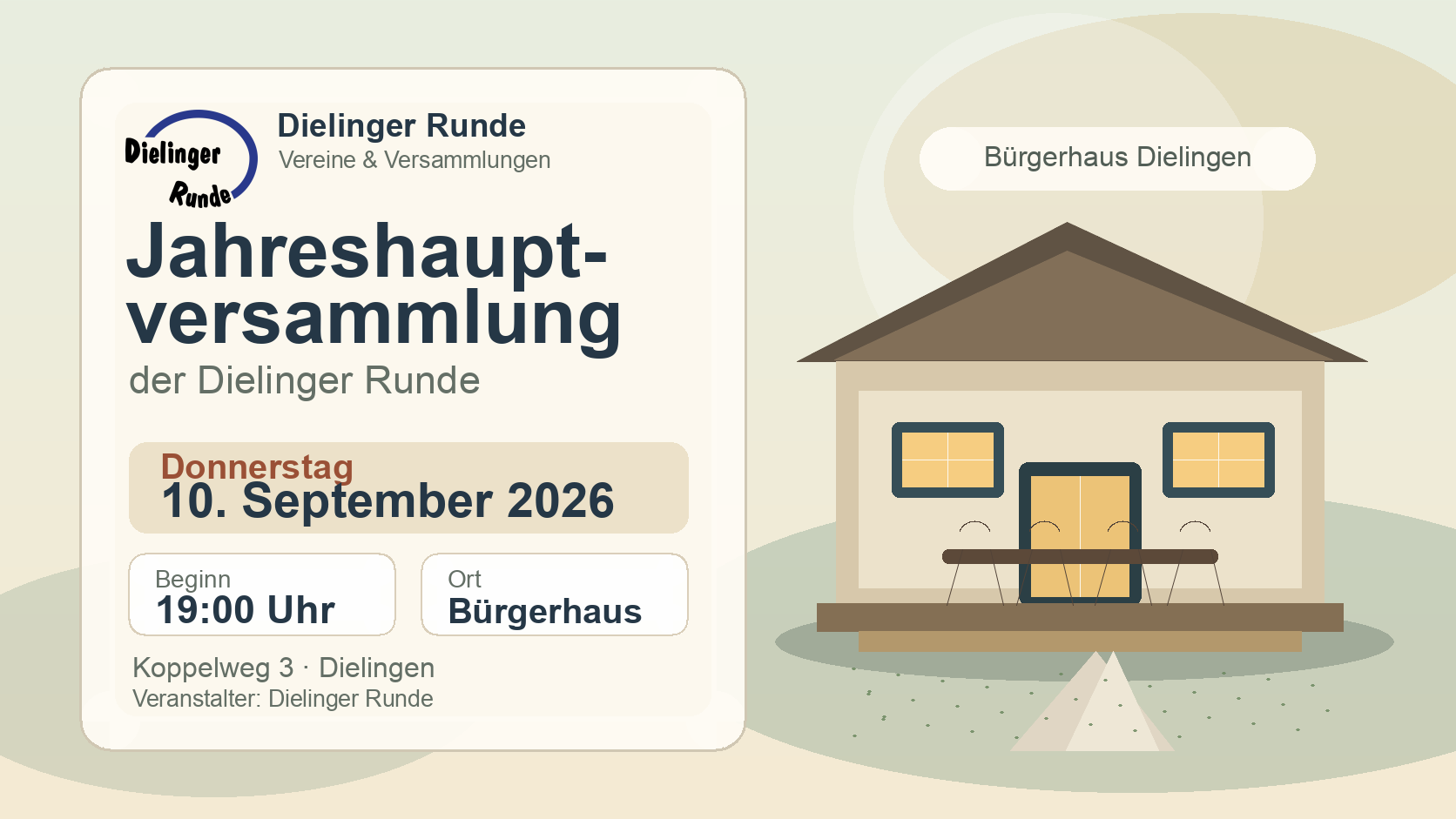 Illustratives Bild zur Jahreshauptversammlung der Dielinger Runde